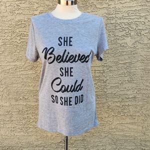 Zoe + Liv grey short sleeve shirt